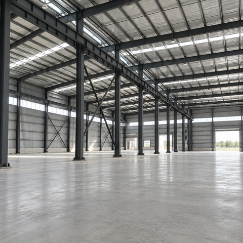 Portalrahmen-Stahlkonstruktion f&uuml;r Industriegeb&auml;ude, Lagerhallen und Werkst&auml;tten