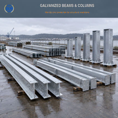  Vigas e colunas de a&ccedil;o galvanizado a quente